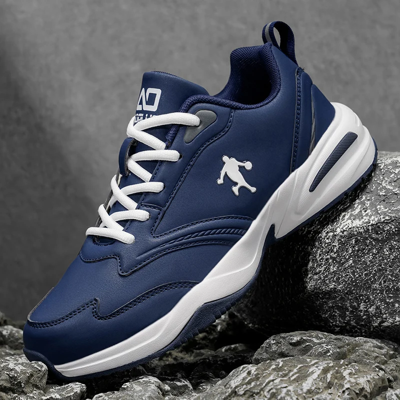 أحذية رياضية وترفيهية، أحذية رجالية، أحذية ماراثون كبيرة الحجم مبطنة بالهواء، مطاط منسوج لجميع المواسم، مقاومة للاهتراء، مضادة