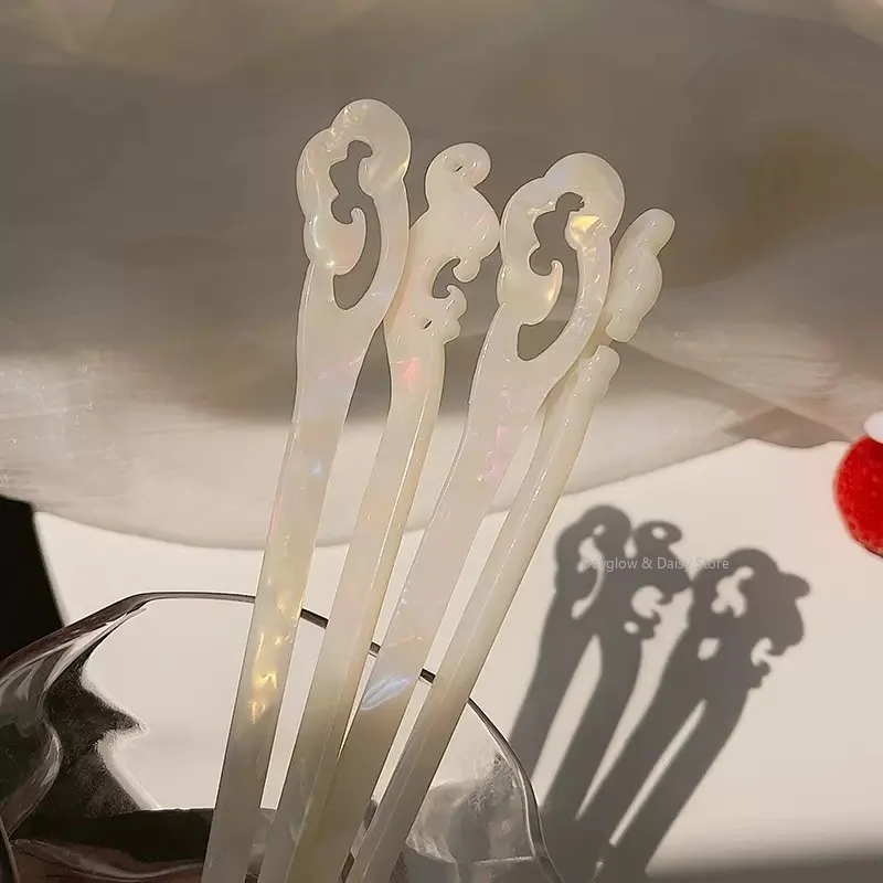 Vintage Chinese Style Resin Hair Stick For Women Plate Hairpins Hair Clip Pin Headwear Wedding Hair Jewelry Accessories