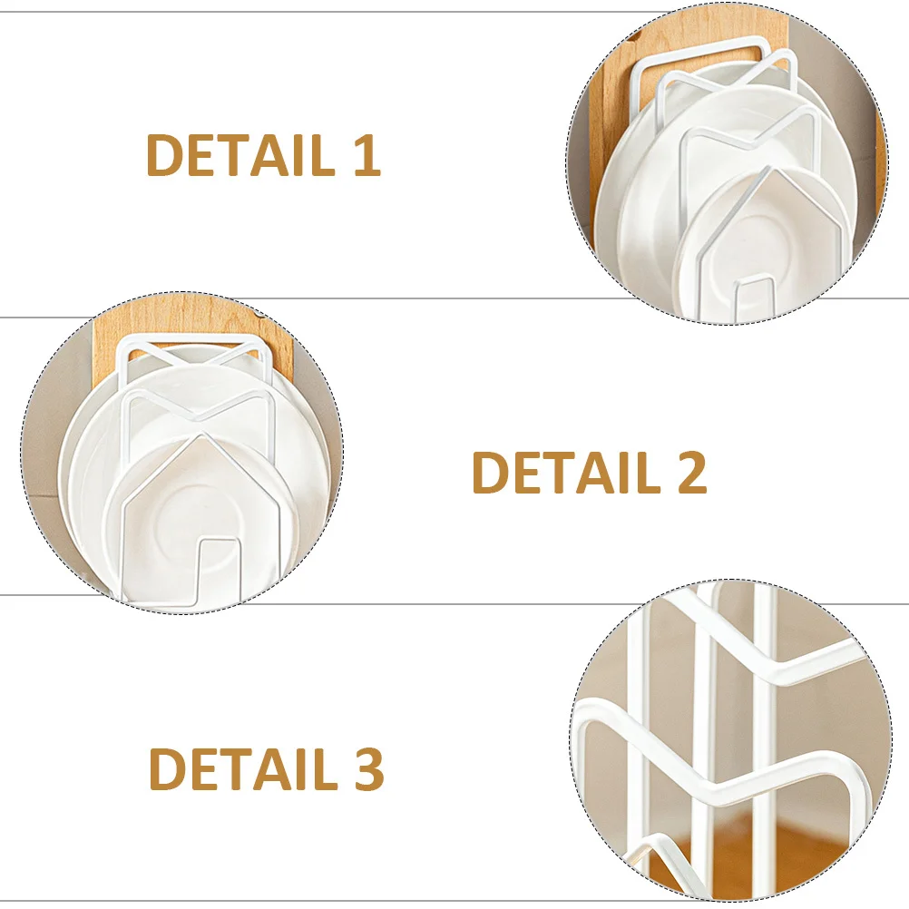 

Pot Pan Lid Holder Rack with Drain Storage Shelf Function - Kitchenware Organizer for Chopping Board and Pots - Tidy Countertop