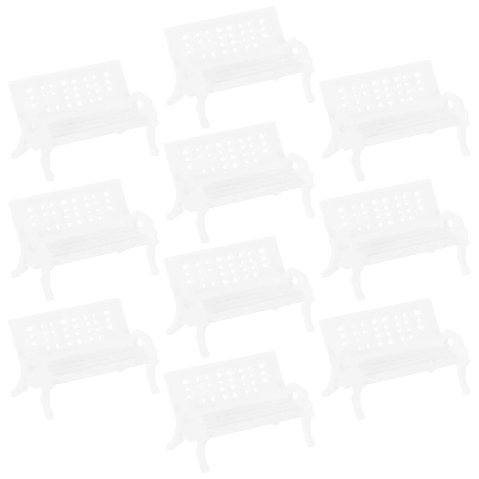 5 szt. Mini Plastikowe Krzesło Małe Krzesło z Podłokietnikami Ławka Parkowa Biurko Lekkie Przenośne Miniaturowe Meble Ekspozycyjne Miniaturowa Kanapa