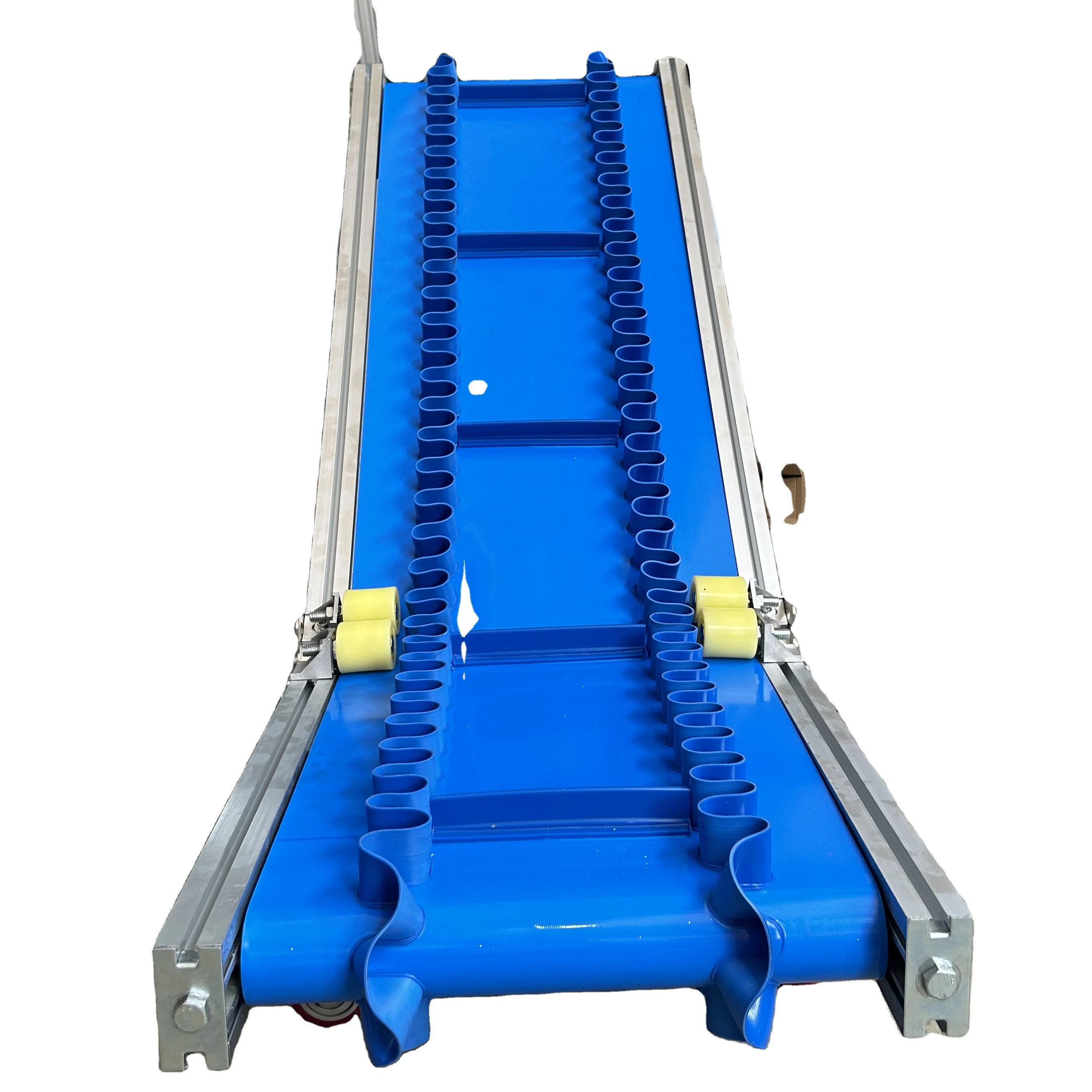

Adjustable Blue PVC PU Belt Inclined Conveyor Vertical Transport with CE for Bulk Material Customized