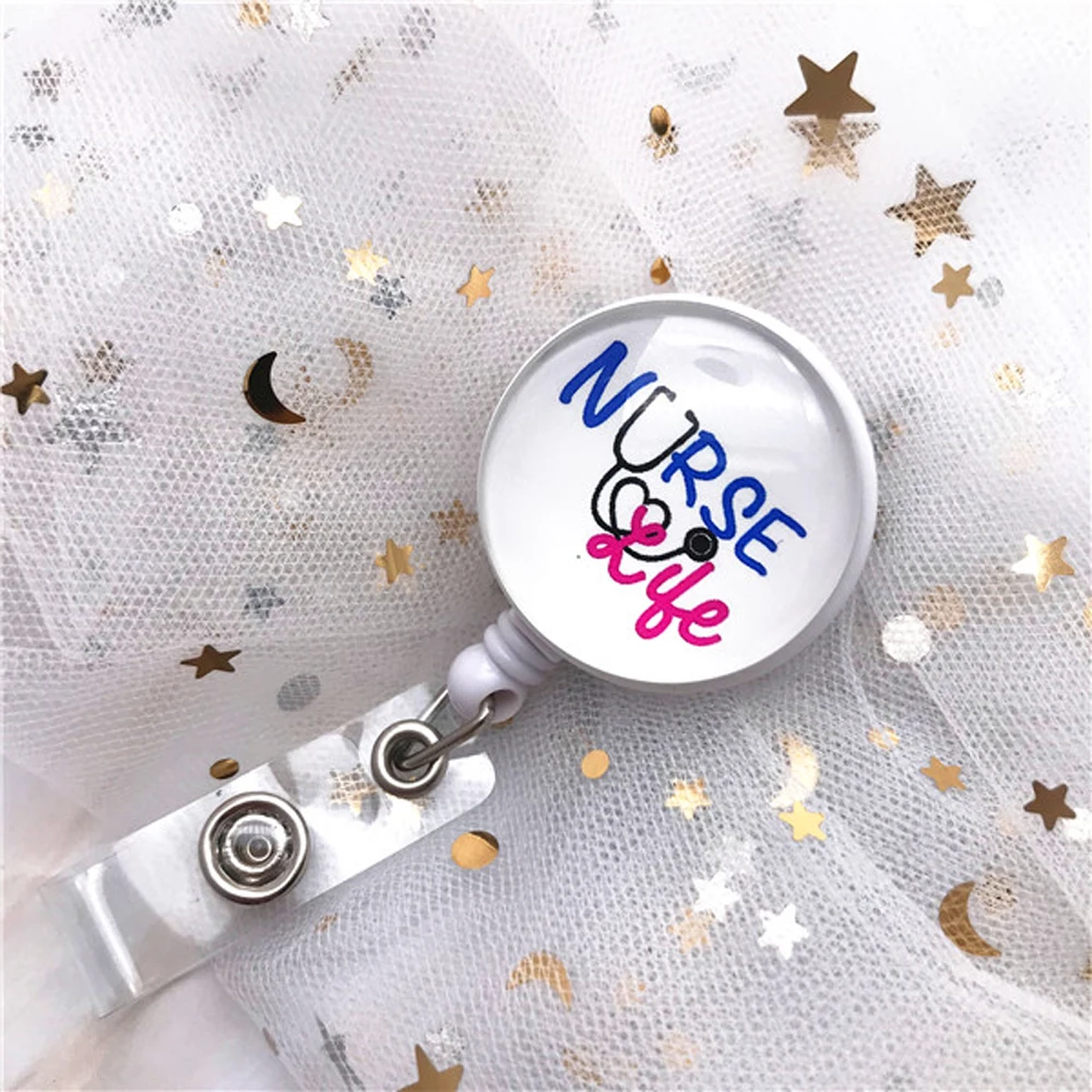 Students Office Supplies ID Card Medicine Cartoon Retractable Badge Reel Badge Holder Name Card Holder Nurse Doctor