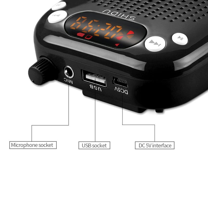 SHIDU S611 Wireless Bluetooth Small Bee Speaker Lecturer, Tour Guide Special High-Power Microphone Can Plug TF Card Speaker