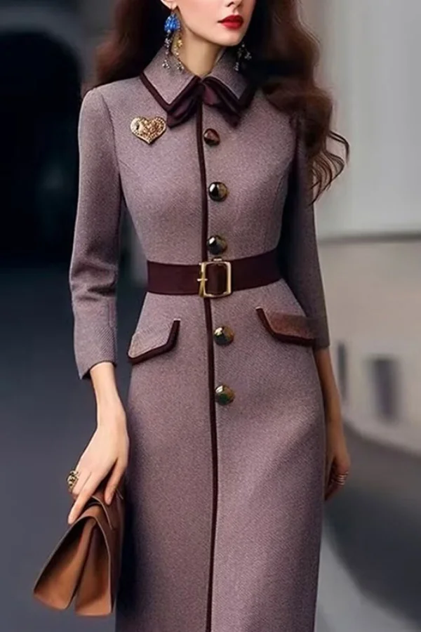 

Tailored Blazer Dress for Women French Elegance Office to Evening Dress Fall Winter A Line Midi​