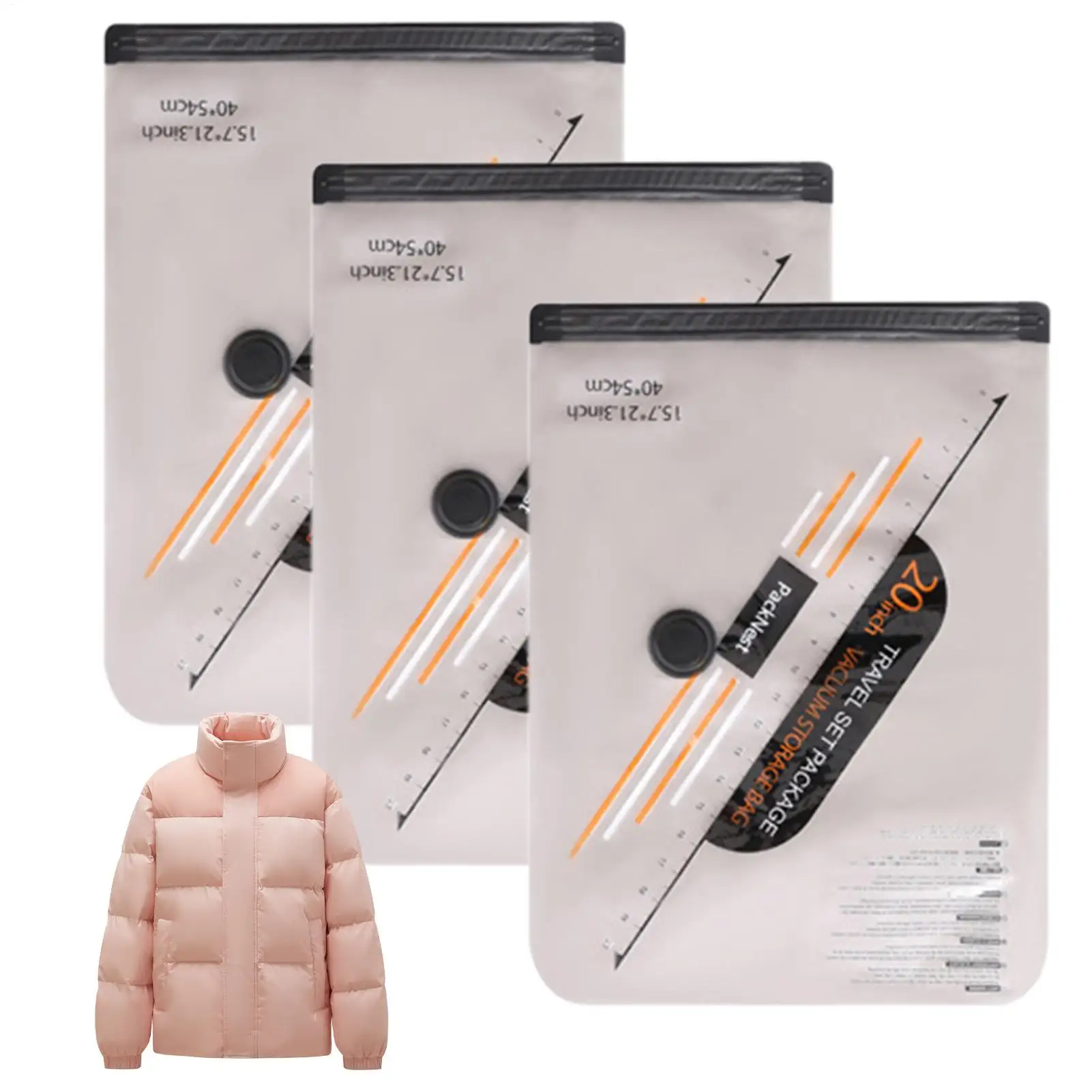 Vakuumbeutel zur Aufbewahrung, 3 Stück, luftdicht, platzsparend, Vakuum-Kompressionsbeutel für Bettdecken, Decken, Bettwäsche, Verpackung