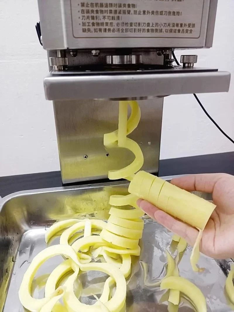 Planting Potato Tool Cyclone Potato Tower Machine 110-240V Electric Twist French Fries Curly French Fries Machine for Commercial