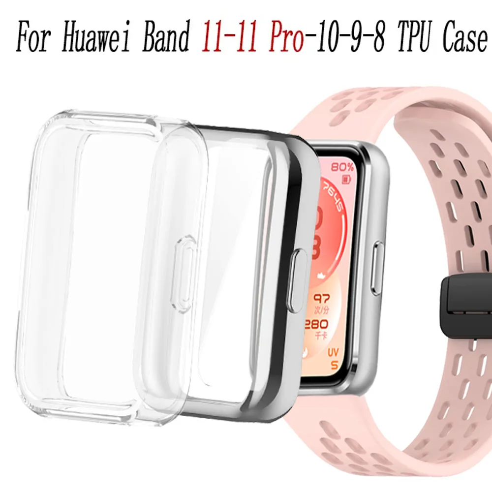 TPU Case For Huawei Band 11/11 Pro Bumper Screen Huawei Band 10/9/8 Full HD Replacement Integrated soft shell protective Cover