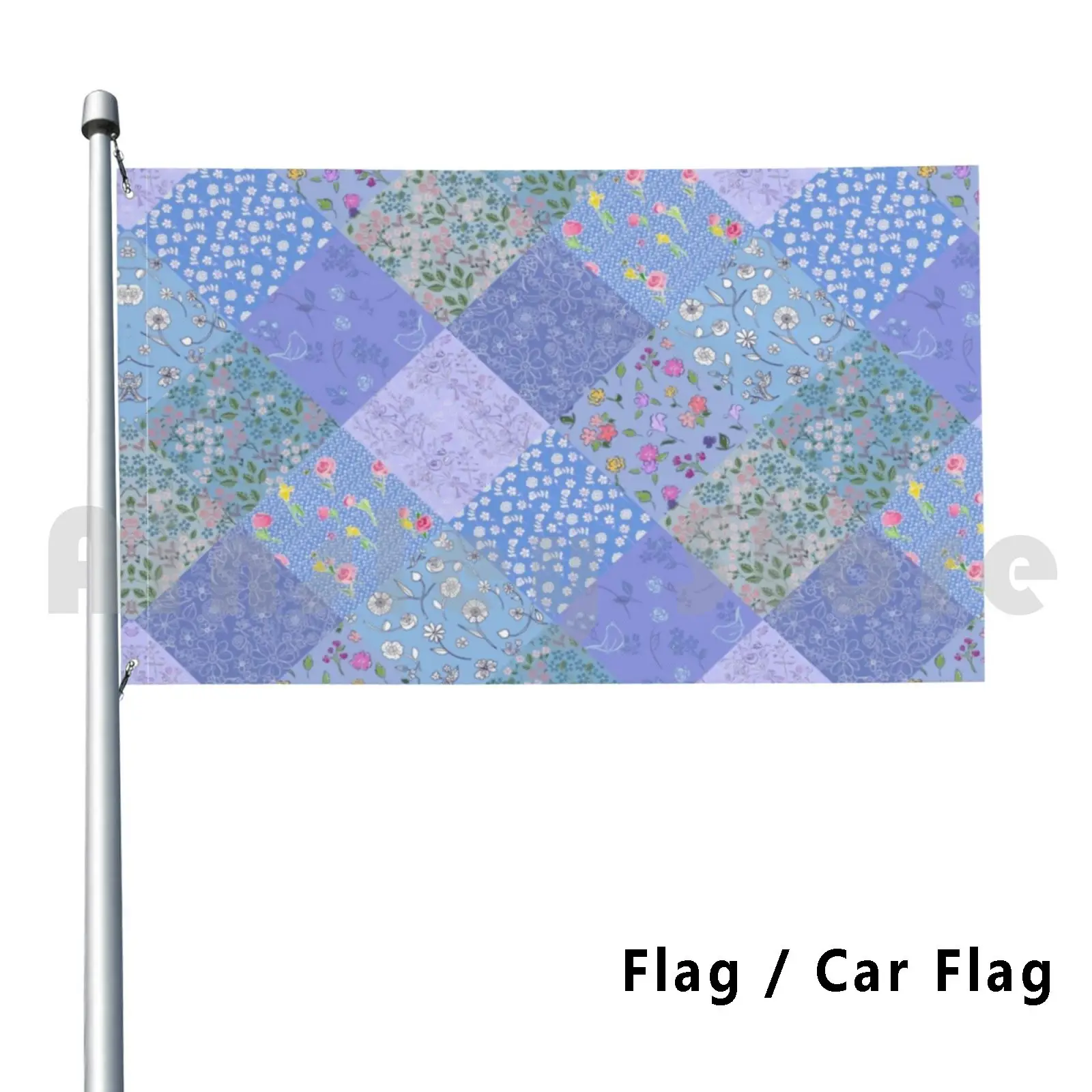 Something Blue Diamond Patchwork Quilt By Tea With Xanthe Outdoor Decor Flag Car Flag Patchwork Bohemian Diamond