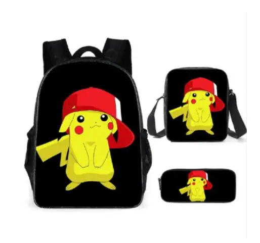 Pokemon Pikachu Backpack Laptop School Bag for Boys Cartoon Pencil Case Schoolbag Anime Travel Bag School Supplies Kids Gifts