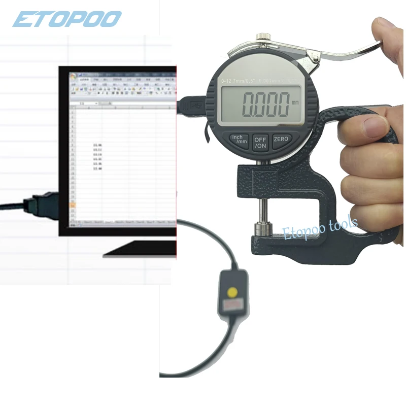 ETOPOO Caliper Electronic Thickness Gauge 12.7mm 0.01/0.001mm Digital Micrometer Thickness Meter Micrometro Measuring Tools