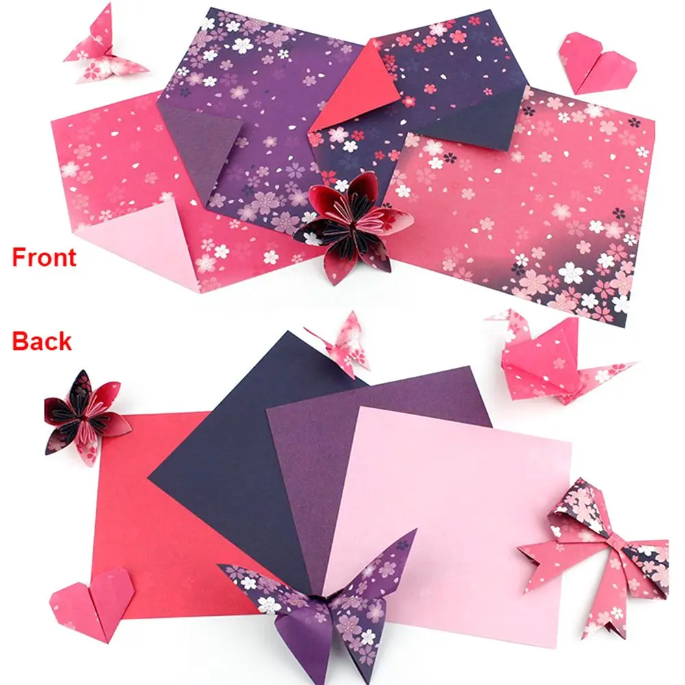 Square 60PCS DIY Cherry Blossom Kids Handmade Double Sides Craft Paper Scrapbooking Origami Paper Sakura