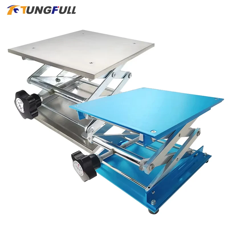 Woodworking Manual Lift Platform Stainless Steel Lab Plate Jack Aluminum Router Lift Table Spirit Level Lifting Stand