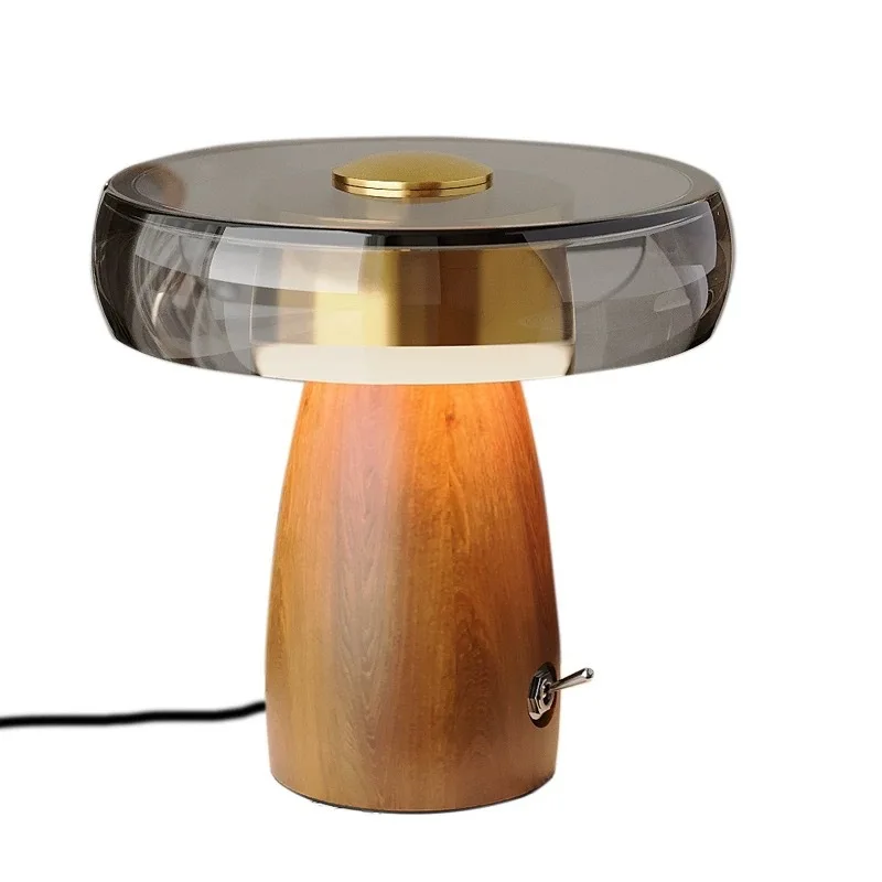 

Medieval solid wood desk lamp desktop decoration retro light luxury high-end room bedroom bedside reading atmosphere night light