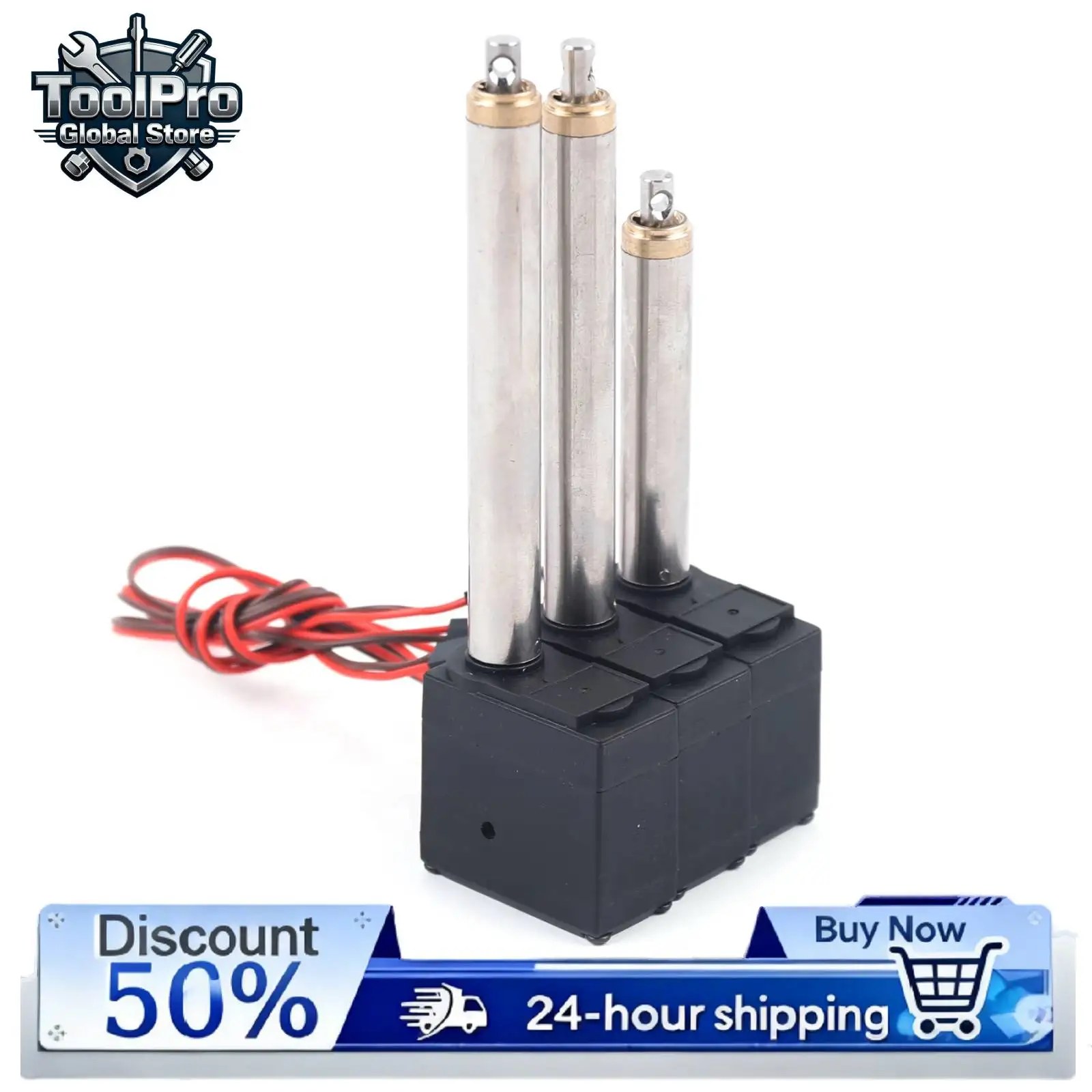 تركيبات المسمار التحديثية للحفارة، قضيب محرك 3 قطع، ينطبق على Huina 1592، ترقية أجزاء حفارة مؤازرة لقيادة الذراع المعدنية قضيب محرك #1