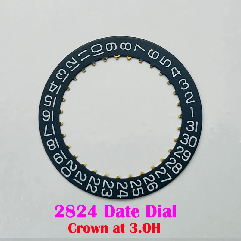 قرص عجلة تاريخ الحركة Mod ETA 2824 مناسب لتاج الحركة الميكانيكية 2824 عند تاريخ 3.0 يوم في عجلة حركة الساعة 3.0H و6.0H