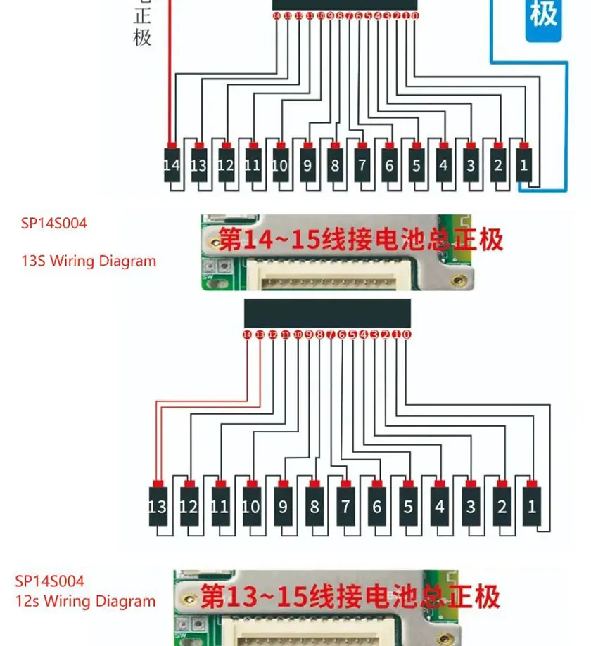 JBD Smart BMS 7S 8S 9S 10S 11S 12S 13S 14S 24V 36V 48V 20A 30A 40A 50A Integrierte BT UART Li-Ion NMC LiFePo4 BMS Balance Board – Detail 12