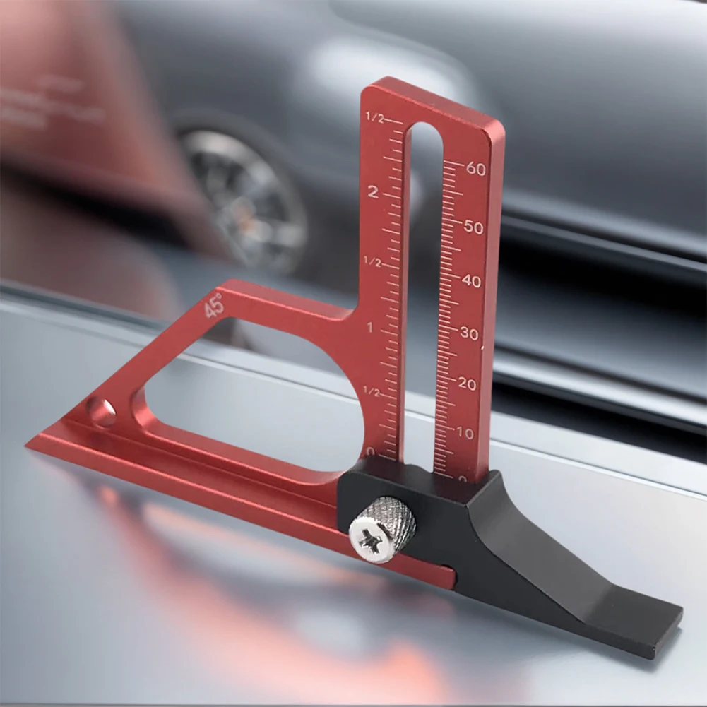 Table Saw Depth Gauge Adjustable Metal Height Gauge with Metric & Inch Scale Depth Height Measuring Tool Woodworking Accessories