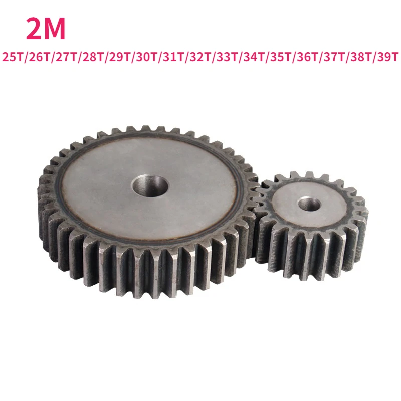 2M Spur Gear 25T/26T/27T/28T/29T/30T/31T/32T/33T/34T/35T/36T/37T/38T/39T 45# Carbon Steel Thickness 20mm