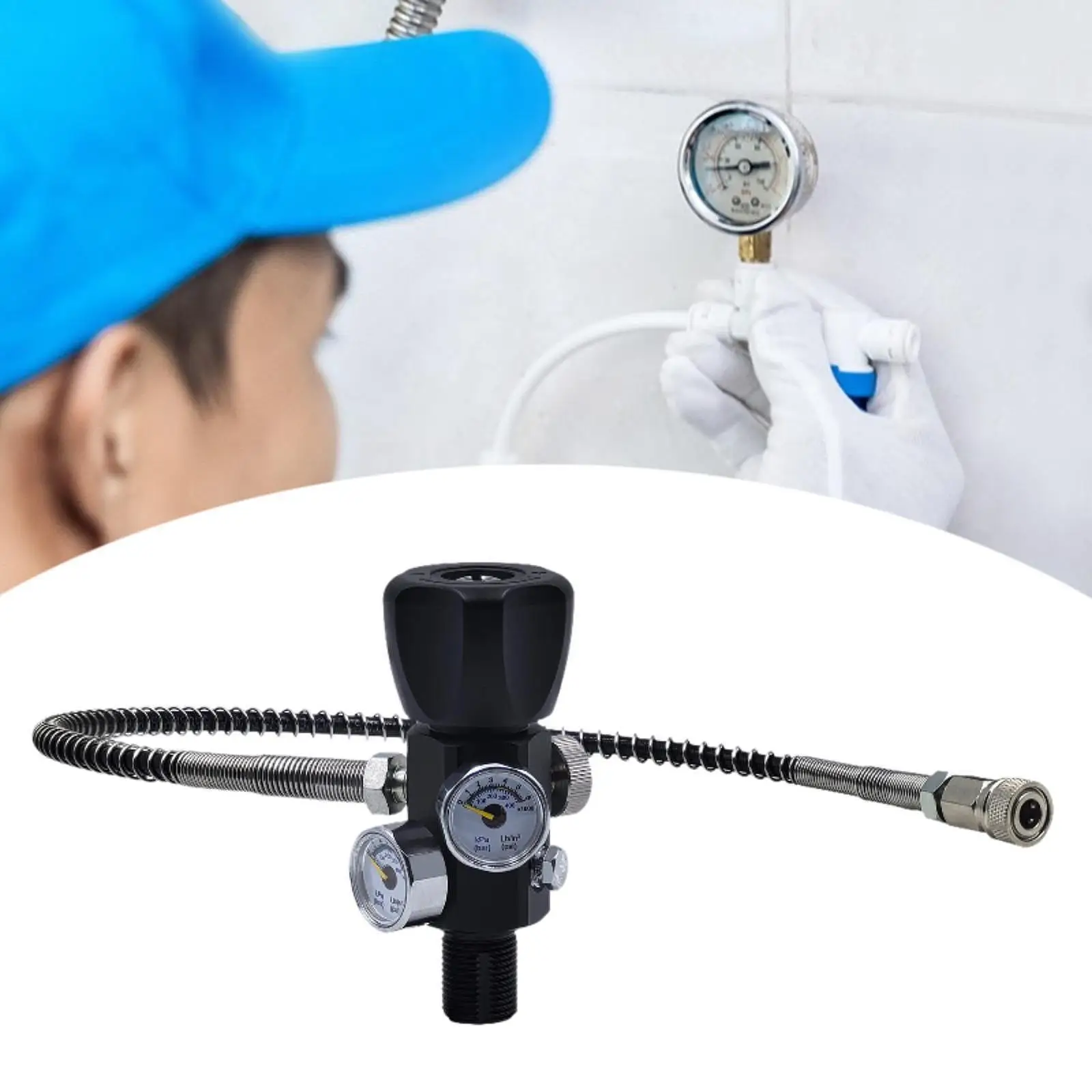 محول محطة تعبئة معدنية صمام قابل للنفخ مع خرطوم الضغط العالي #6