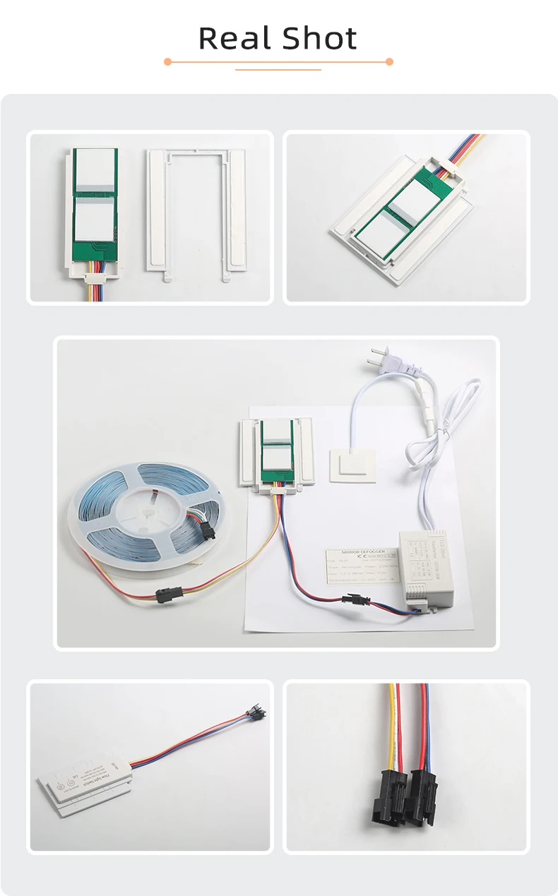 Badezimmer-Smart-Spiegel Touch-Schalter DC12V, Doppelknopfsteuerung für Entnebelungspad und LED-Licht Touch-Schalter, mit Dimmfunktion – Detail 6