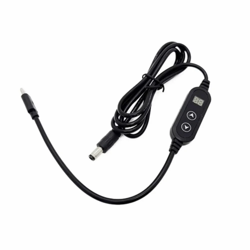Durable 5V to 12V USB-C to DC Converter Adjustable Voltage PD Conversion Cable Fast Charging Adapter 3A Charging Cord