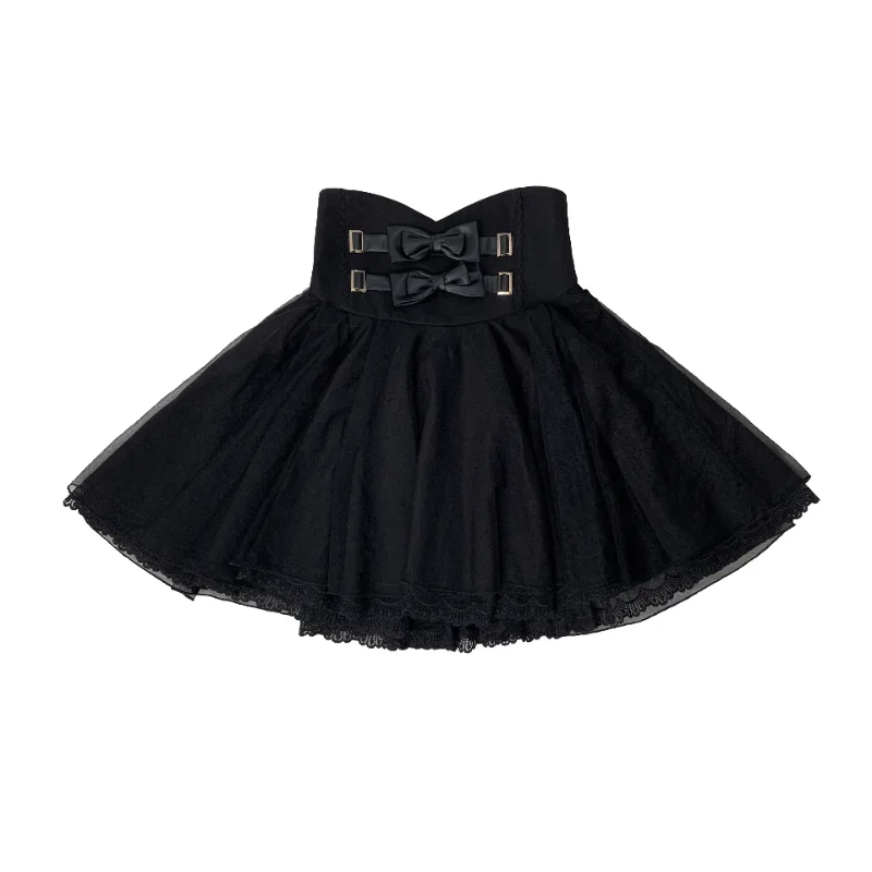 Japanese Mine Series Mass-produced Sweet Blouse New Rojita Black And White Lace Top Long Sleeves Shirt Skirt Women's Clothing