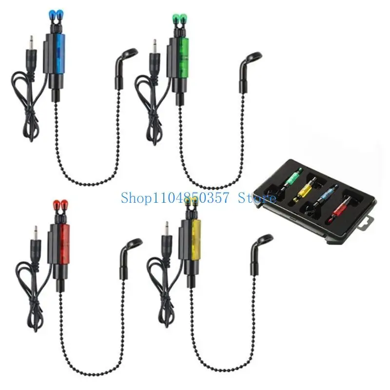 652F 4Pcs Sensitive Fishing Alarm Fishing Rod Alarm Swingers Chain Indicators Fishing Hangers Bobbins Bites Alarms