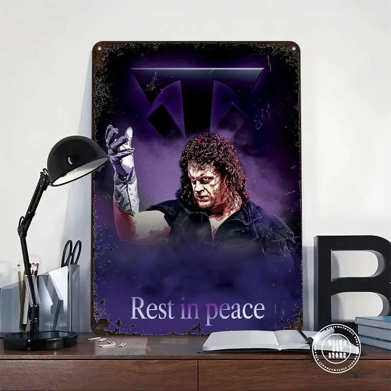 The Undertaker Tribute Printed Poster Customized Wall Art Retro Vintage Metal Tin Signs for Home Interior Decoration Living Room