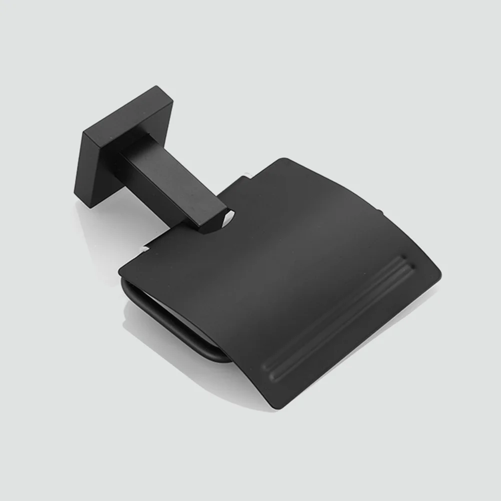 

Paper Towel Holder Toilet Stainless Steel Punch Hole Rust Proof Tissue Black Wall Mounted