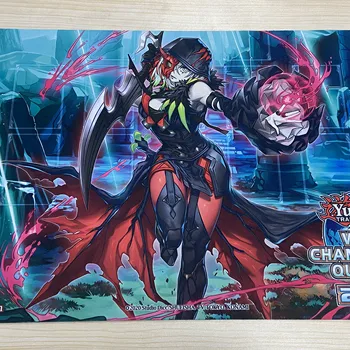 YuGiOh 디아벨스타 다크 마녀 플레이매트 TCG CCG 보드 게임 매트 트레이딩 카드 게임 매트, 미끄럼 방지 고무 마우스 패드, 무료 가방 