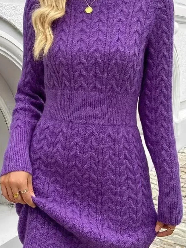 Camisola de malha feminina saia redonda ne longa camada base sve fadable fino ajuste envoltório em torno da saia confortável poliéster