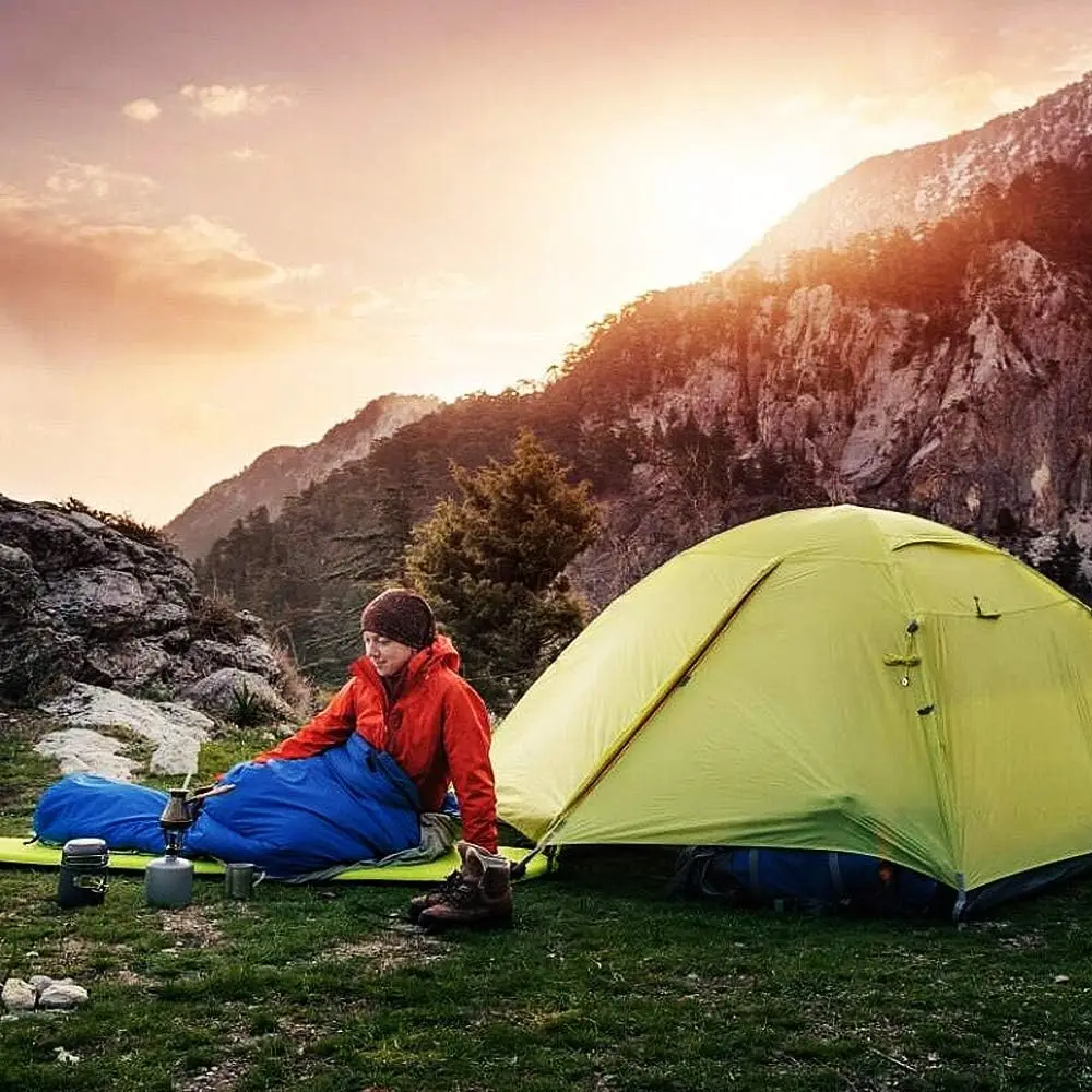 Envelope with Cap Sleeping Bag, Spring Summer Autumn Outdoor Travel Bag, Adult Camping Single Sleeping Bag 210*75CM 5-20 Degree image 5