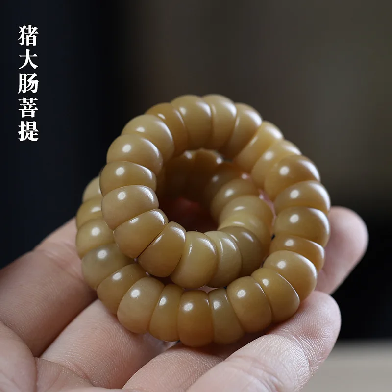 

UMQ Pork Intestine White Jade Bodhi Root Bracelet Pliable Temperament Student Hand Toy Bracelet Handheld Gradient Buddha Beads C