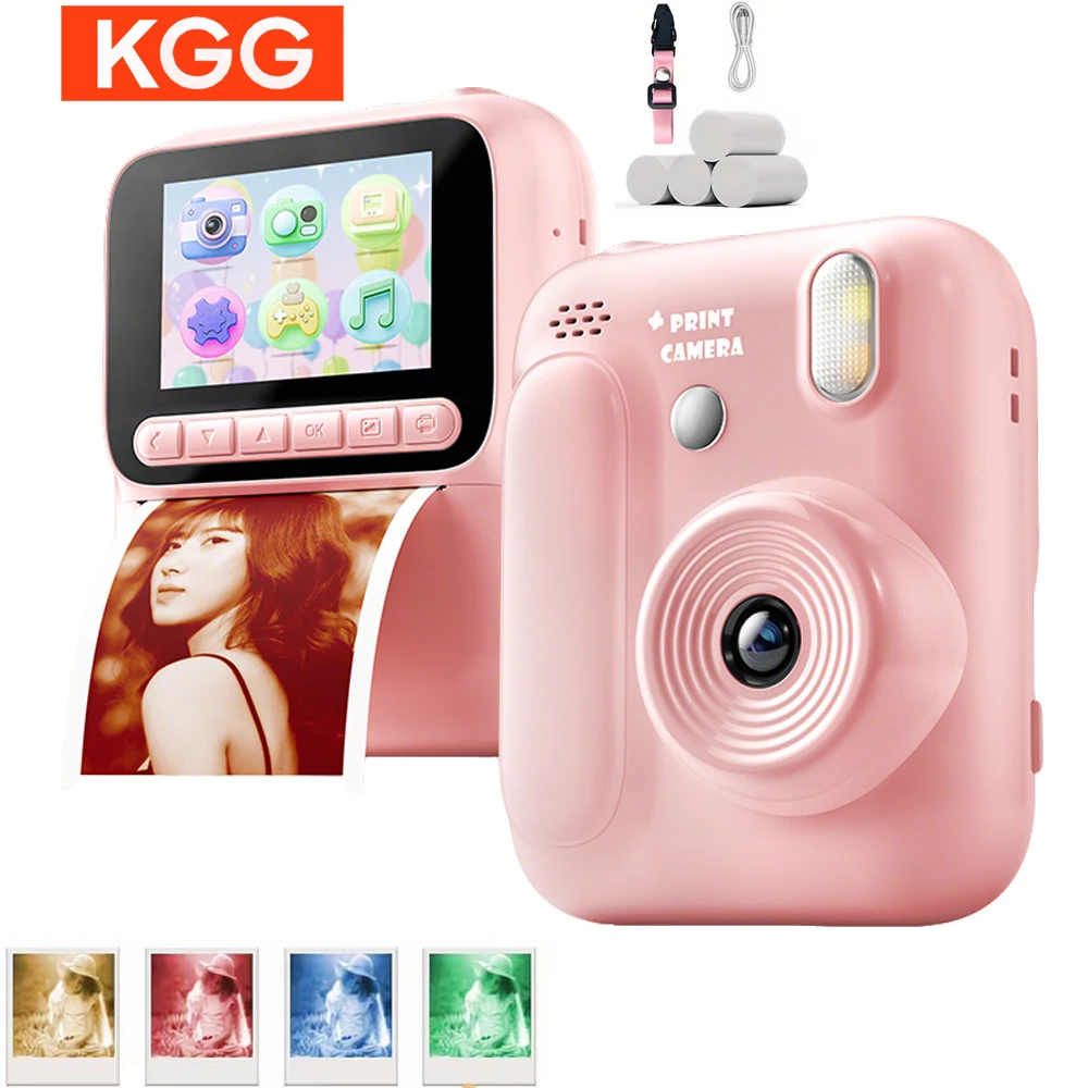 Kids Instant Camera Color Printing Camera 32GB 1080P Thermal Print Toys Camera Print Photo Video Games Children Gift