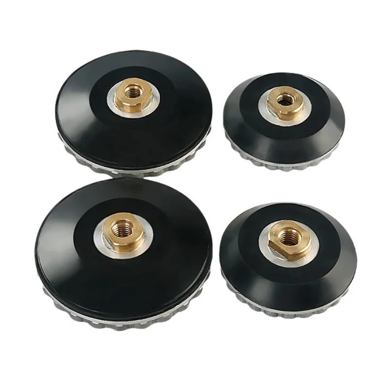 100mm 125mm Snail Lock Backer Pad Aluminum Rubber Adapter Backing Pad For Diamond Edge Polishing Pad Holder M14 M5/8-11 Thread