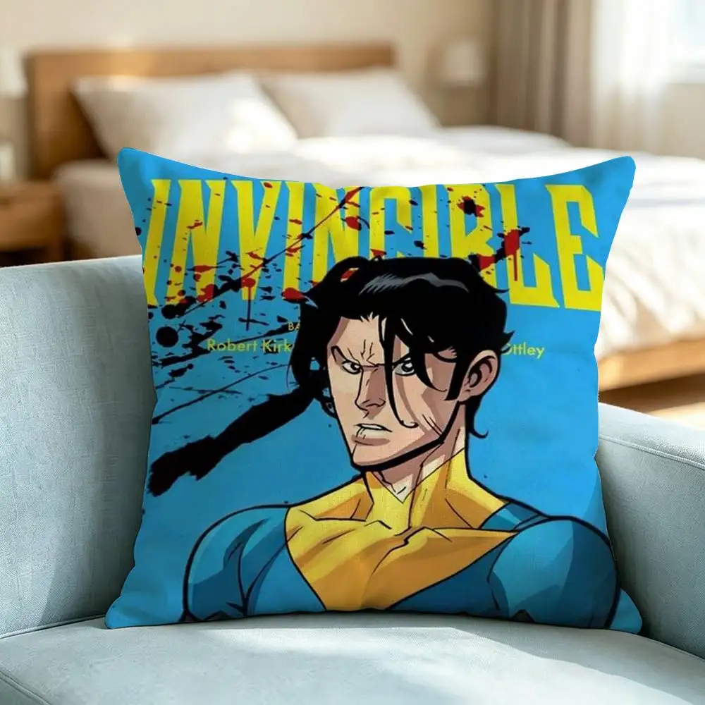 Invincible Variants Omni Mark Square Double-Sided printed Pillow Case Bedroom Bedside Pillow Sofa Cushion Cover Gift