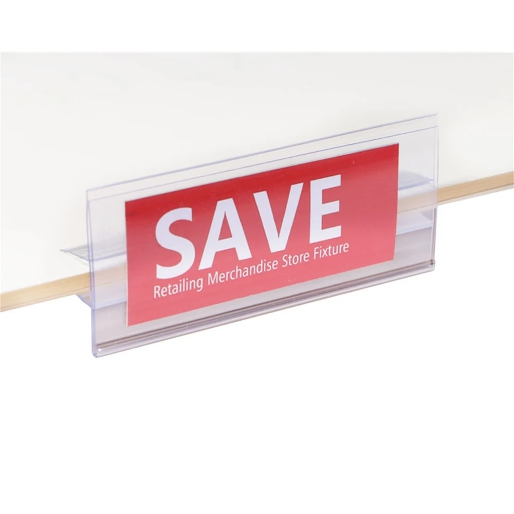 4*10cm Middle Clip Label Holder Strip Price Tag Ticket Sign Shelf Cover Pop Advertising Banner Showing Display Strip