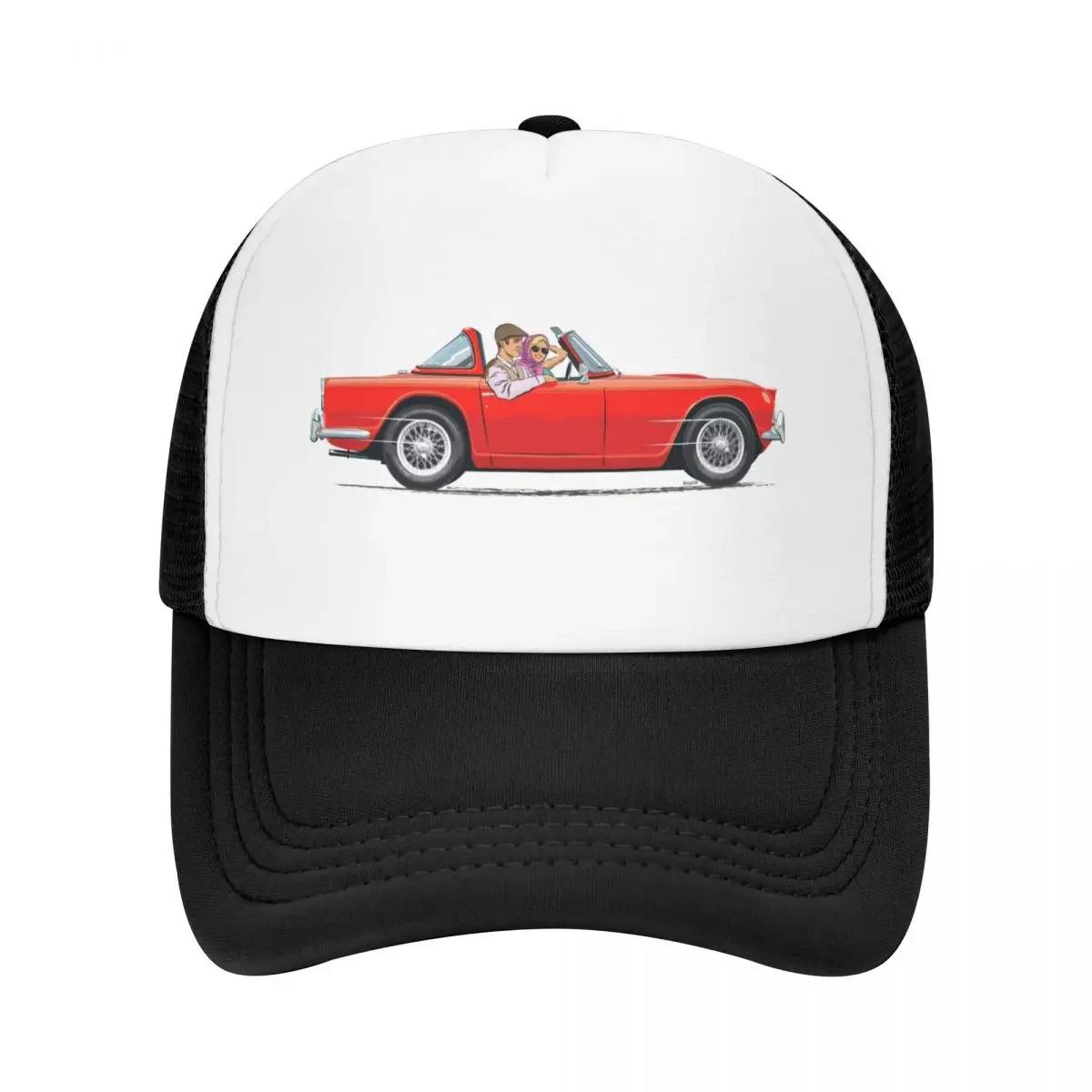 Signal Red TR4 with optional wire wheels and Surrey Top Baseball Cap beach hat Snapback Cap Women's Hats Men's