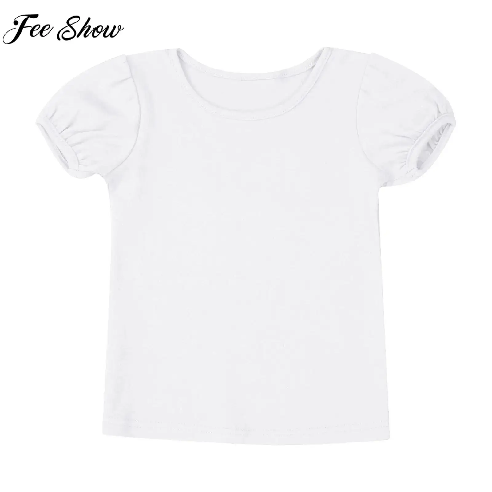 

Little Girl Summer Casual T-shirt Homewear Sleepwear Short Sleeve Solid Color Soft Cotton Tees Tops School Daily Outdoor Costume