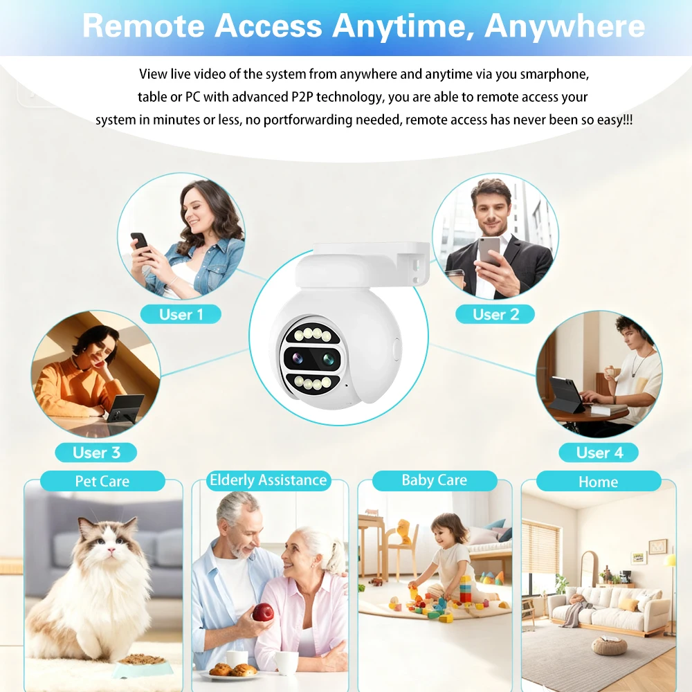 كاميرا POE PTZ عدسة مزدوجة 8MP 4K 8X تكبير رقمي اللون للرؤية الليلية الصوت الأمن مراقبة الفيديو CCTV كاميرات IP XMEye App #6