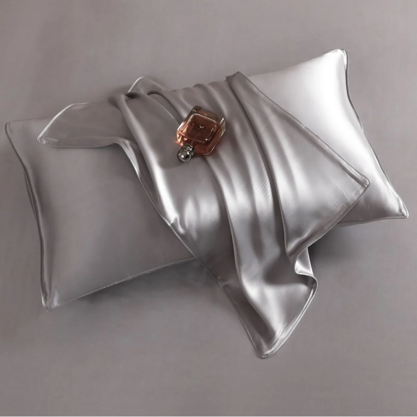 silk, fourpiece set, mulberry silk, light luxury, solid color, bed hat, quilt cover.