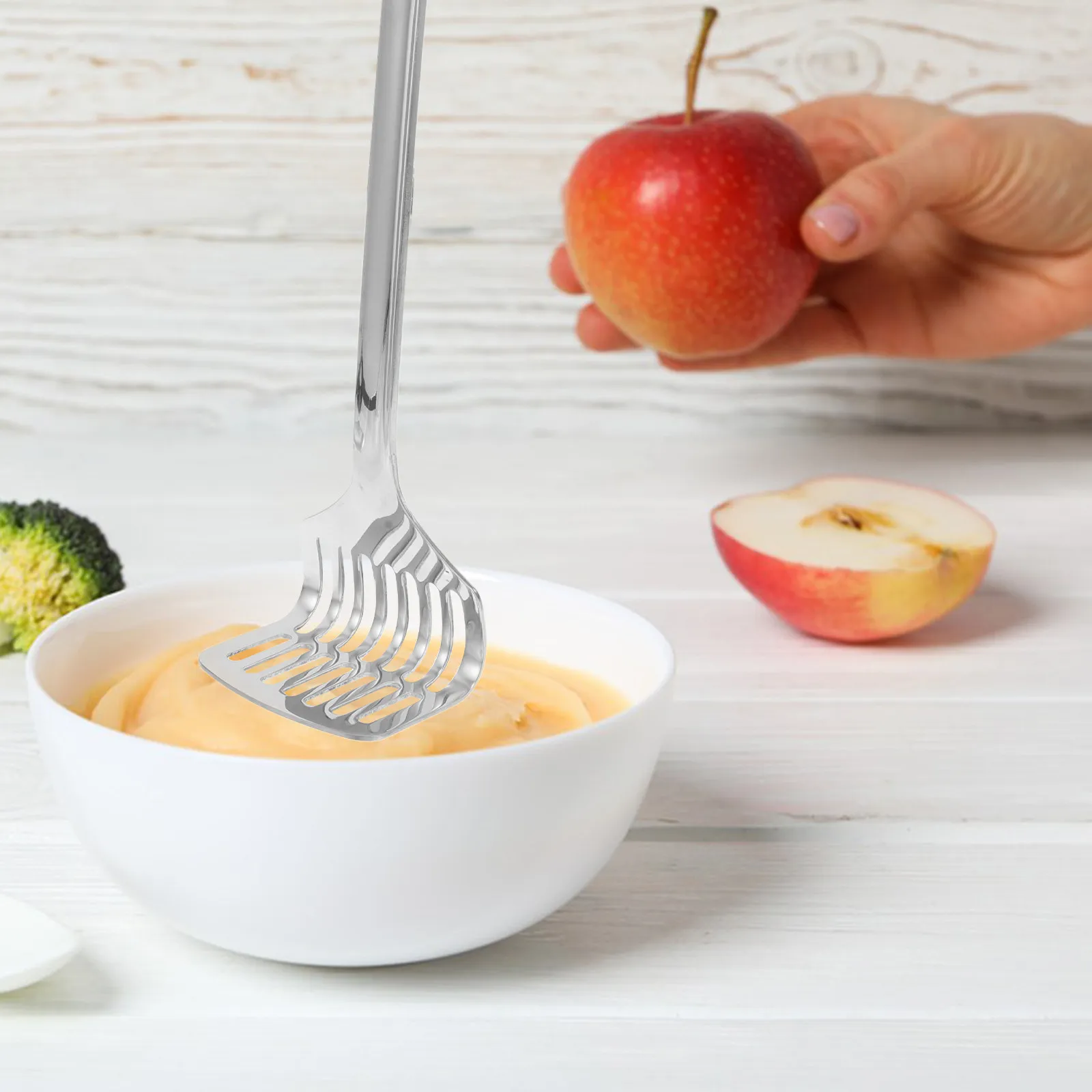 

Heavy Duty Stainless Steel Potato Ricer Manual Crusher Tool Potato Smasher for Baby Food Beans Avocado Meat Vegetables Kitchen