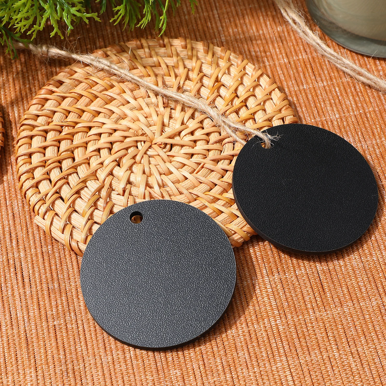 

10 Pcs Tag Small Blackboard Pendant Hanging Mini Round Chalkboards String Chaulk Decoration Accessory Diy Cblackboard Office
