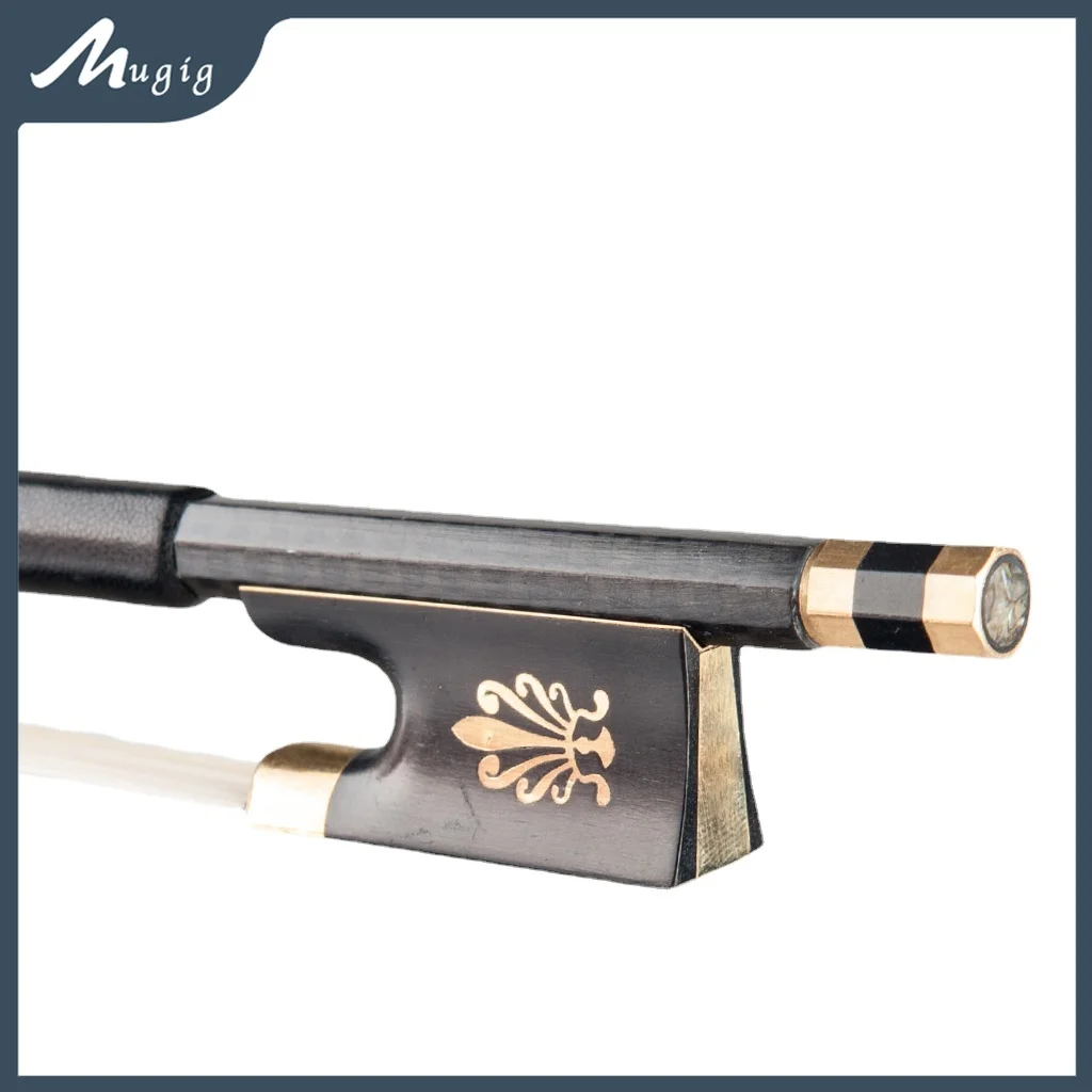 

Mugig 4/4 Carbon Fiber Violin Bow Grid Carbon Fiber Round Stick With Ebony Frog Mongolia Horsehair