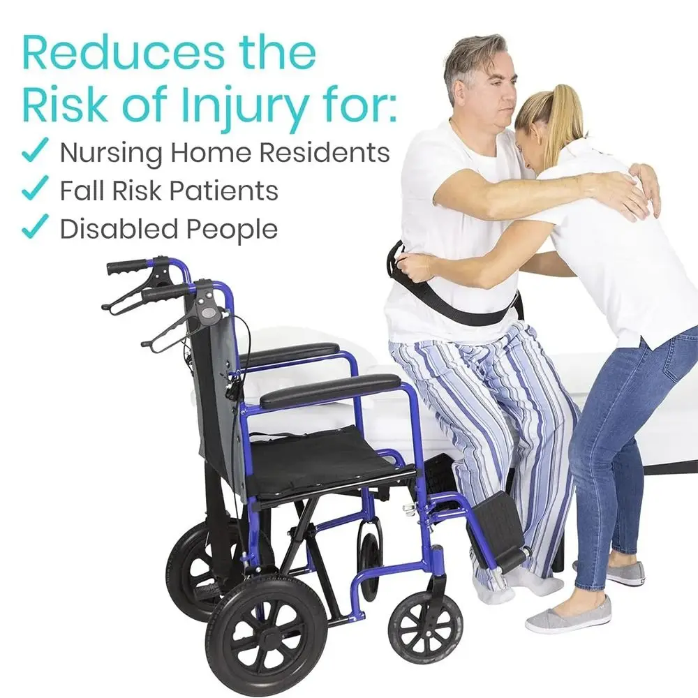 

Adjustable Patient Transfer Belt Anti-Slip Quick Release Buckle Walking Aid Assistive Device Secure Grips Soft Design