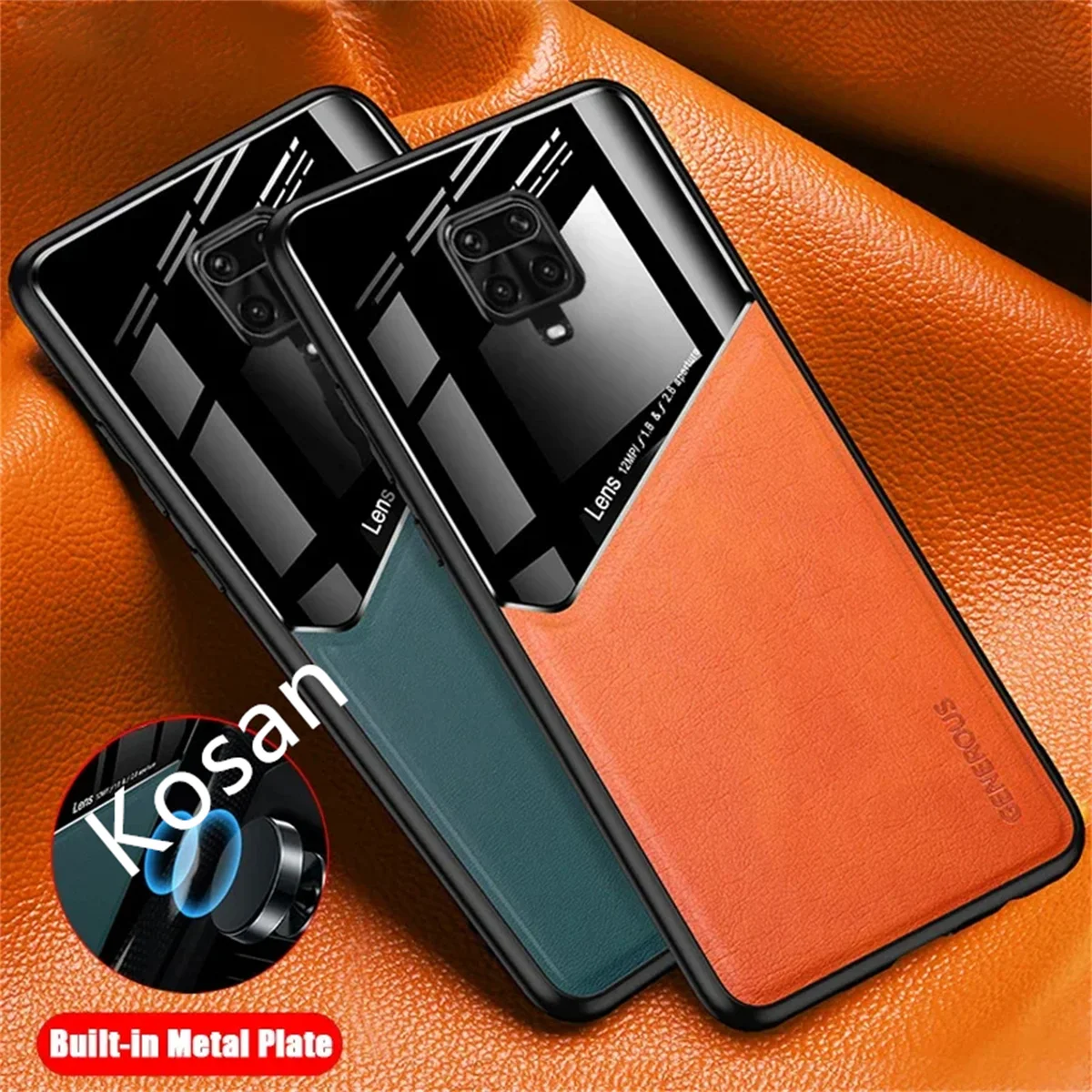 For Redmi Note9 Pro Case PU Leather Car Magnetic Hard PC Cover For Xiaomi Note 9S 9 Pro Max Xiomi Note9S Phone Cases