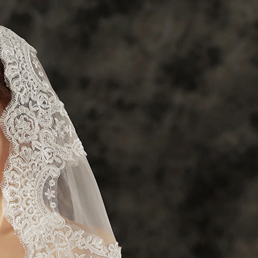 New Arrival White Ivory Edge Lace Bridal veil 3 Meter Long Cathedral Wedding veils 2026 Boda velo de novias image 2