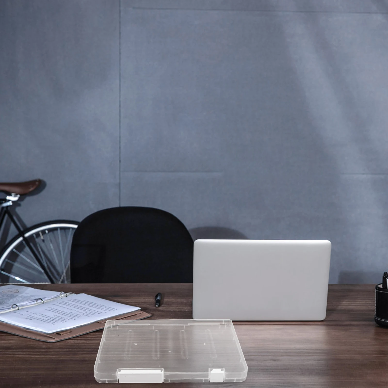 

4pcs File Storage Box Plastic Cards Organizer Data Container Pp Document Organiser Reusable Id Holder Office