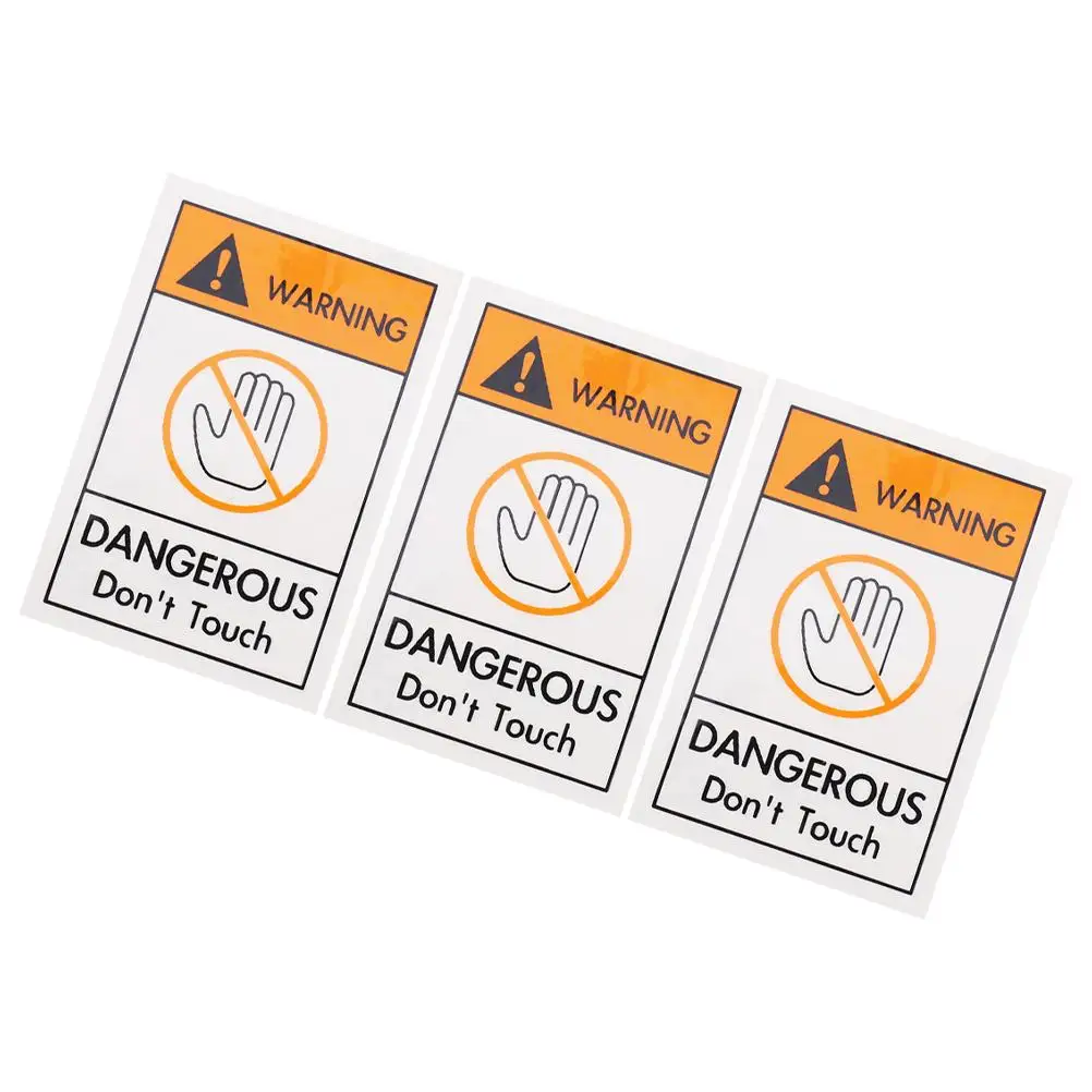 3pcs Safety Warning Labels Do Not Touch Stickers Caution Danger Decal Signs High Visibility Machine Factory Use