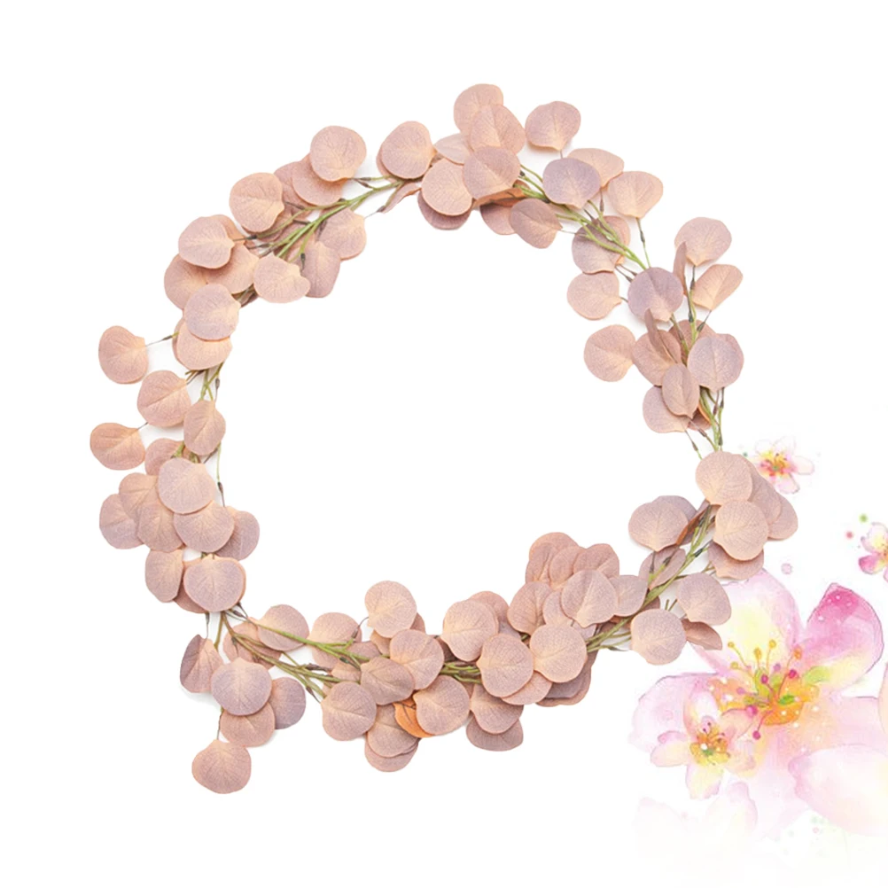 1 قطعة إكليل الأوكالبتوس محاكاة الوردي الاصطناعي الأخضر ورقة جارلاند الباب الجدار الشنق الديكور احتفالي صور الدعامة